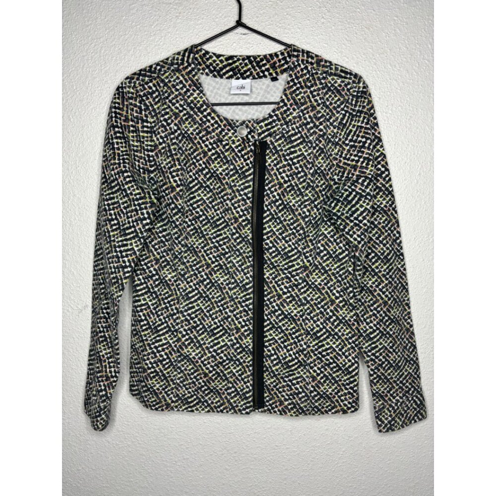 CAbi Women's Sz S Abstract Patterned Denim Lightweight Jacket